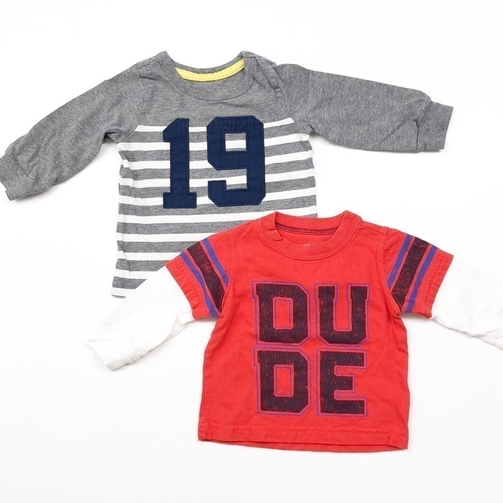 Carter's baby boys printed long sleeve shirt set